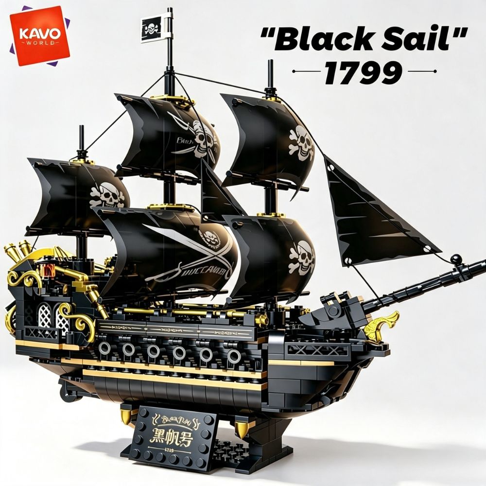 Model Kit Instructions - Конструктор KAVOWORLD 801 деталь: Черный пиратский