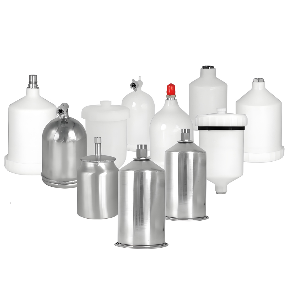 Spray Can Lacquer - Бачок для краскопульта 125/400/250/600/1000 мл, пластиковый/алюминиевый,